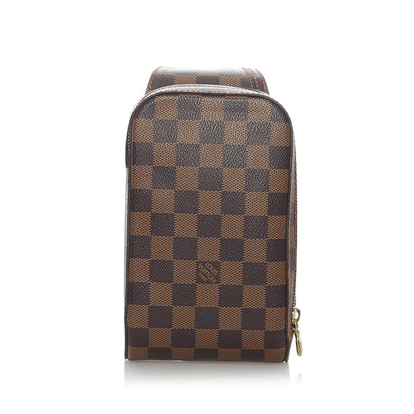 ルイ ヴィトン ダミエ ジェロニモス N51994 ブラウン PVC レザー ボディバッグ メンズ LOUIS VUITTON 【中古】