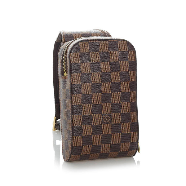 ルイ ヴィトン ダミエ ジェロニモス N51994 ブラウン PVC レザー ボディバッグ メンズ LOUIS VUITTON 【中古】