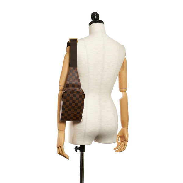 ルイ ヴィトン ダミエ ジェロニモス N51994 ブラウン PVC レザー ボディバッグ メンズ LOUIS VUITTON 【中古】