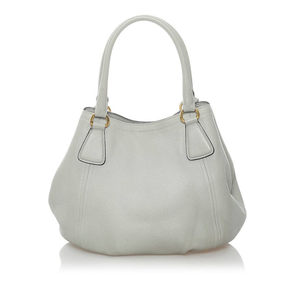 プラダ ハンドバッグ ライトグレー レザー レディース PRADA 【中古】