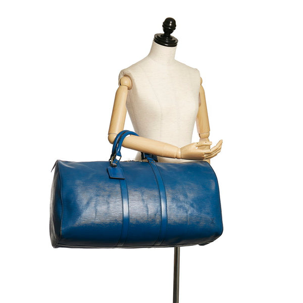 ルイ ヴィトン エピ キーポル 55 ボストンバッグ M42955 ブルー レザー レディース LOUIS VUITTON 【中古】