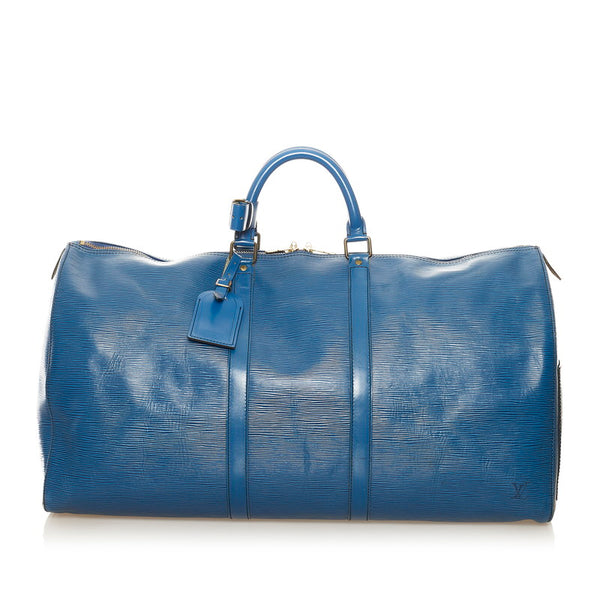 ルイ ヴィトン エピ キーポル 55 ボストンバッグ M42955 ブルー レザー レディース LOUIS VUITTON 【中古】