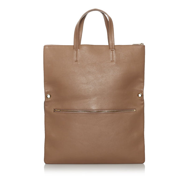 セリーヌ 折りたたみ式 カバ ベージュ ブラック レザー ハンドバッグ ショルダーバッグ２WAY レディース CELINE 【中古】