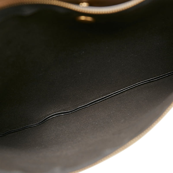 セリーヌ 折りたたみ式 カバ ベージュ ブラック レザー ハンドバッグ ショルダーバッグ２WAY レディース CELINE 【中古】