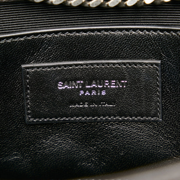 サンローラン ケイト ミディアム 型押し ダブル チェーン ショルダー 354119 ブラウン レザー レディース SAINT LAURENT 【中古】