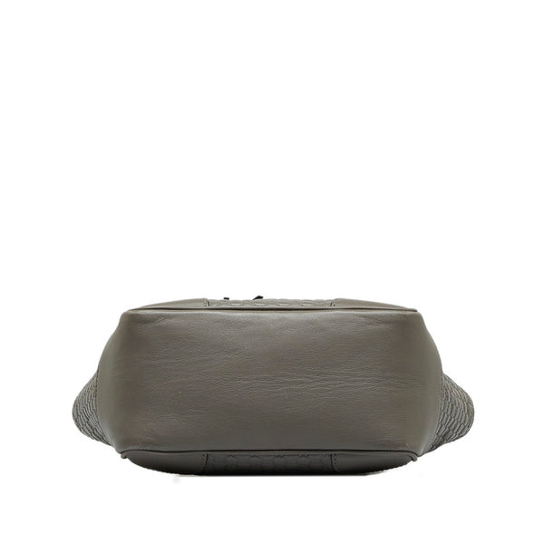 グッチ マイクロシマ ハンドバッグ ショルダーバッグ 2WAY 449241 グレー レザー レディース GUCCI 【中古】