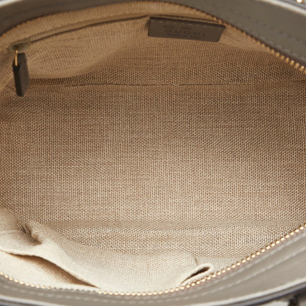 グッチ マイクロシマ ハンドバッグ ショルダーバッグ 2WAY 449241 グレー レザー レディース GUCCI 【中古】