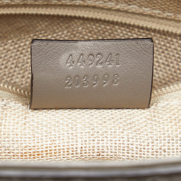 グッチ マイクロシマ ハンドバッグ ショルダーバッグ 2WAY 449241 グレー レザー レディース GUCCI 【中古】