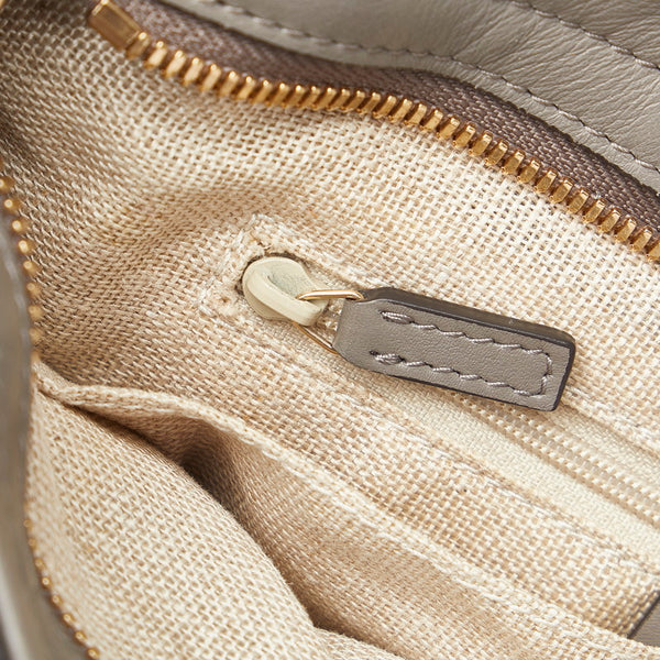 グッチ マイクロシマ ハンドバッグ ショルダーバッグ 2WAY 449241 グレー レザー レディース GUCCI 【中古】