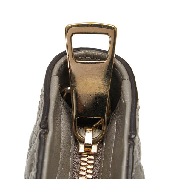 グッチ マイクロシマ ハンドバッグ ショルダーバッグ 2WAY 449241 グレー レザー レディース GUCCI 【中古】