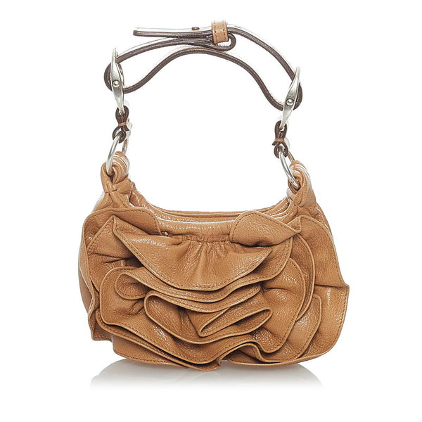 サンローラン ナジャ ポーチ ベージュ レザー レディース SAINT LAURENT 【中古】