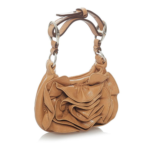 サンローラン ナジャ ポーチ ベージュ レザー レディース SAINT LAURENT 【中古】