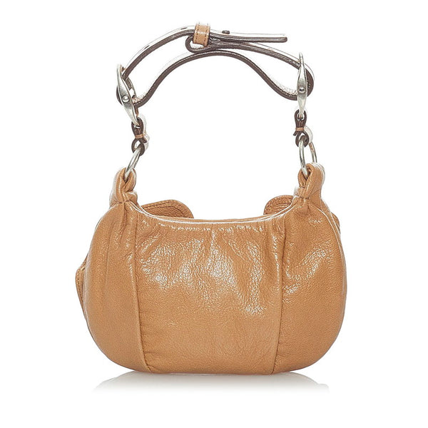 サンローラン ナジャ ポーチ ベージュ レザー レディース SAINT LAURENT 【中古】