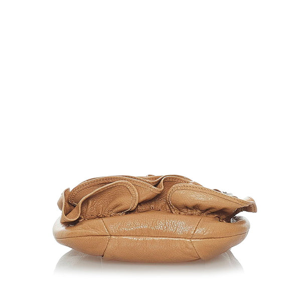 サンローラン ナジャ ポーチ ベージュ レザー レディース SAINT LAURENT 【中古】