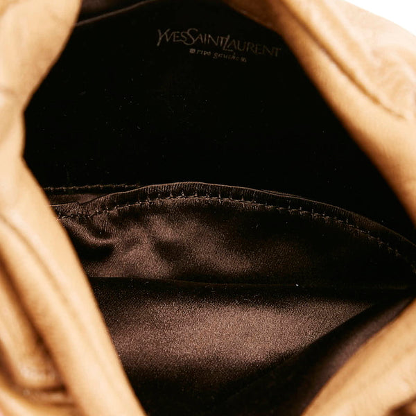 サンローラン ナジャ ポーチ ベージュ レザー レディース SAINT LAURENT 【中古】