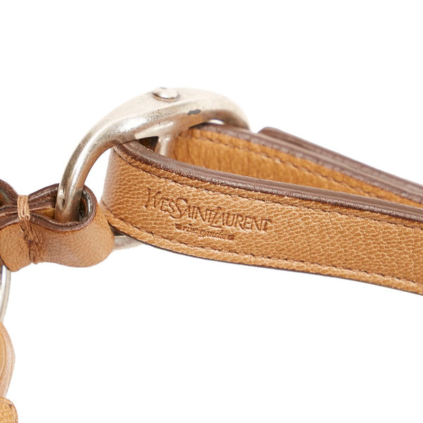 サンローラン ナジャ ポーチ ベージュ レザー レディース SAINT LAURENT 【中古】