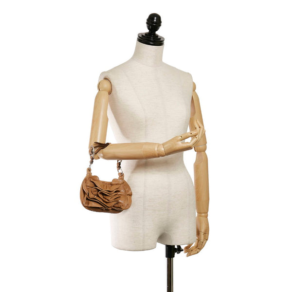 サンローラン ナジャ ポーチ ベージュ レザー レディース SAINT LAURENT 【中古】