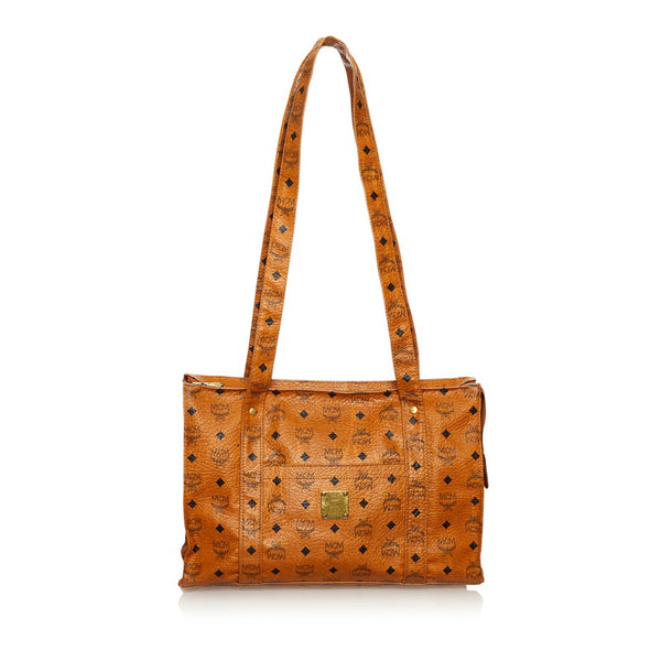 エム シー エム ヴィセトス トートバッグ ブラウン レザー レディース MCM 【中古】