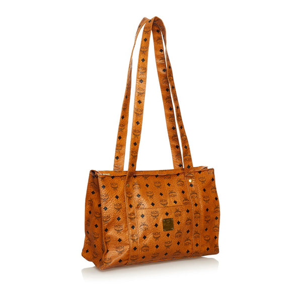 エム シー エム ヴィセトス トートバッグ ブラウン レザー レディース MCM 【中古】