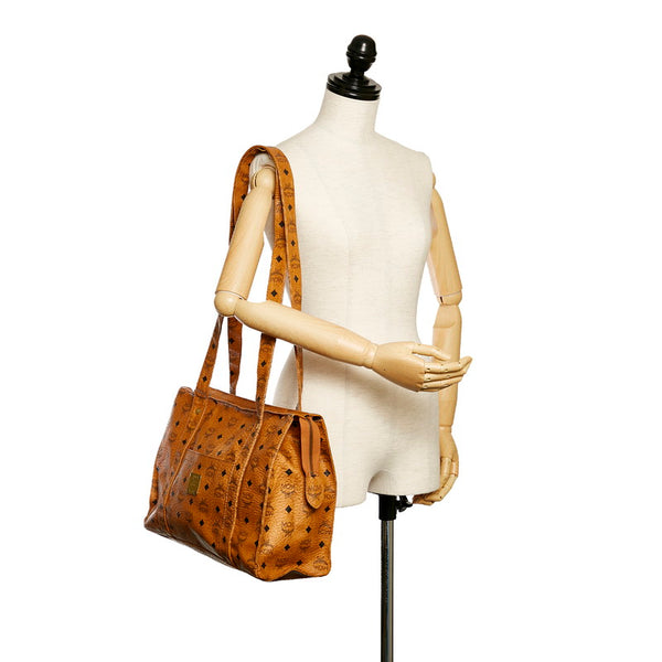 エム シー エム ヴィセトス トートバッグ ブラウン レザー レディース MCM 【中古】