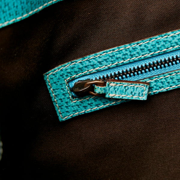 グッチ GGキャンバス ニュージャッキー ワンショルダーバッグ ハンドバッグ 124407 ベージュ ターコイズブルー キャンバス レザー レディース GUCCI 【中古】