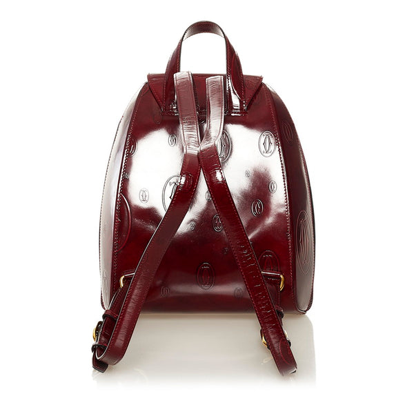 カルティエ ハッピーバースデー リュック デイパック ボルドー エナメル レディース CARTIER 【中古】