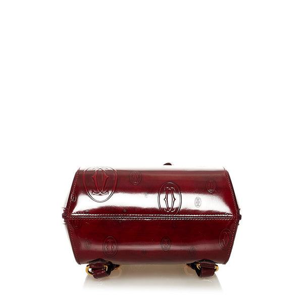 カルティエ ハッピーバースデー リュック デイパック ボルドー エナメル レディース CARTIER 【中古】