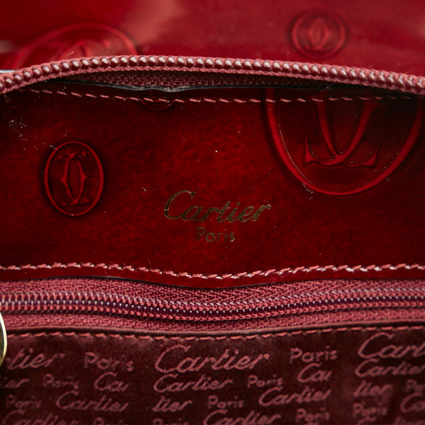 カルティエ ハッピーバースデー リュック デイパック ボルドー エナメル レディース CARTIER 【中古】