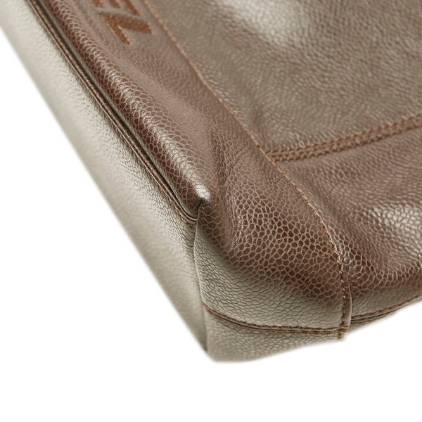 シャネル トートバッグ ブラウン キャビアスキン レディース CHANEL 【中古】