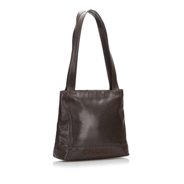 シャネル トートバッグ ブラウン キャビアスキン レディース CHANEL 【中古】