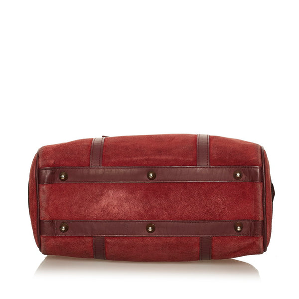 カルティエ マスト  ハンドバッグ ミニボストン ボルドー スウェード レザー レディース CARTIER 【中古】