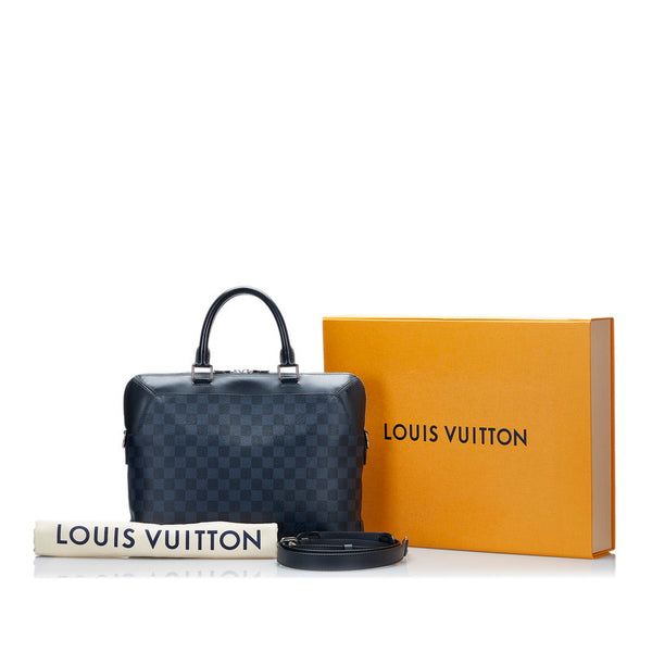ルイ ヴィトン ダミエコバルト オリバー ビジネスバッグ ショルダーバッグ 2WAY N51199 ネイビー PVC レザー メンズ LOUIS VUITTON 【中古】