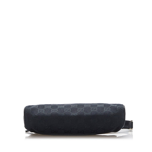 グッチ GGキャンバス アビー ポーチ アクセサリーポーチ 145750 ブラック キャンバス レザー レディース GUCCI 【中古】