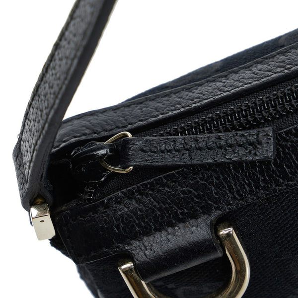 グッチ GGキャンバス アビー ポーチ アクセサリーポーチ 145750 ブラック キャンバス レザー レディース GUCCI 【中古】