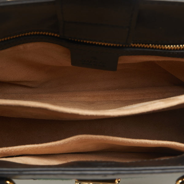 グッチ シルヴィ シェリーライン ハンドバッグ ショルダーバッグ 2WAY 460381 ブラック レザー レディース GUCCI 【中古】