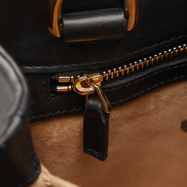 グッチ シルヴィ シェリーライン ハンドバッグ ショルダーバッグ 2WAY 460381 ブラック レザー レディース GUCCI 【中古】