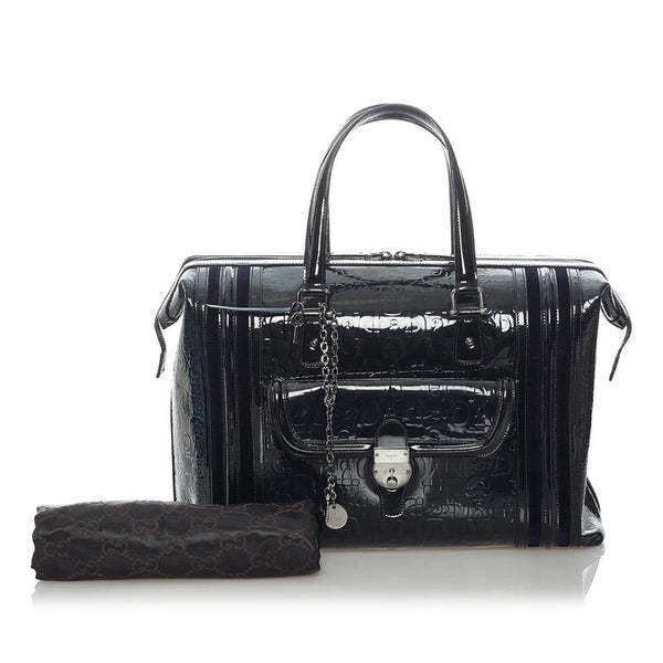 グッチ ドクターズ ハンドバッグ 150630 ブラック パテントレザー レディース GUCCI 【中古】