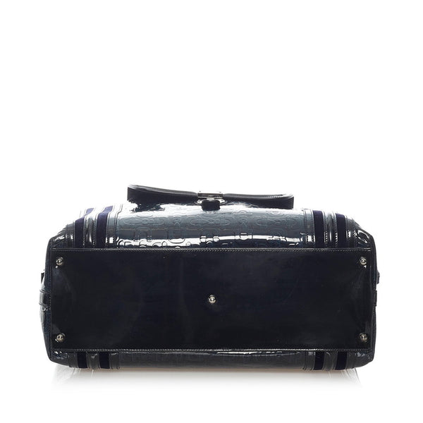 グッチ ドクターズ ハンドバッグ 150630 ブラック パテントレザー レディース GUCCI 【中古】