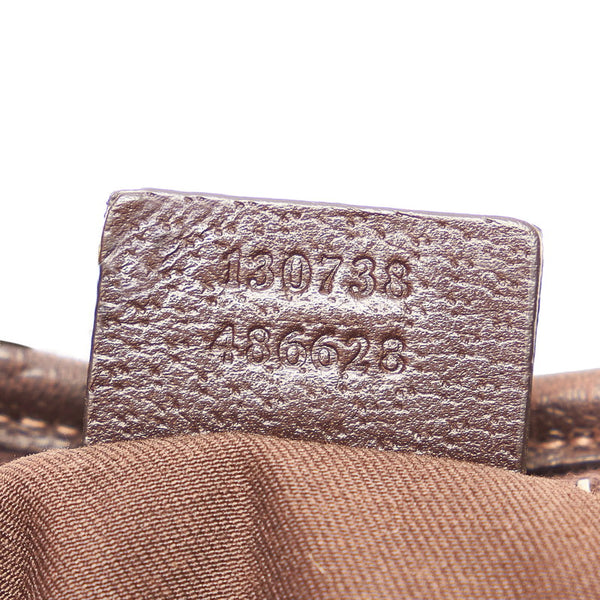 グッチ GGキャンバス アビー ショルダーバッグ 130738 ベージュ ブラウン キャンバス レザー レディース GUCCI 【中古】