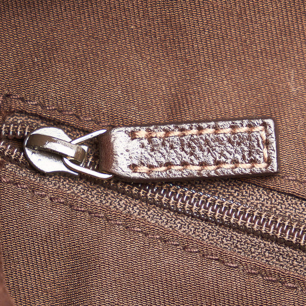 グッチ GGキャンバス アビー ショルダーバッグ 130738 ベージュ ブラウン キャンバス レザー レディース GUCCI 【中古】