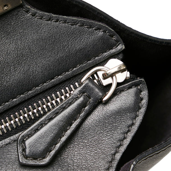フェンディ トロワジュール ハンドバッグ 8BH279 ブラック レザー レディース FENDI 【中古】