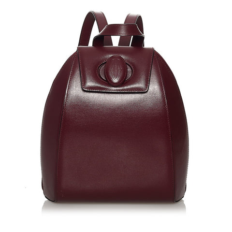 カルティエ マスト ボルドー レザー リュック バックパック レディース CARTIER 【中古】