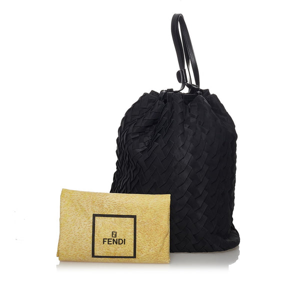 フェンディ リュック デイパック ブラック ナイロン レザー レディース FENDI 【中古】
