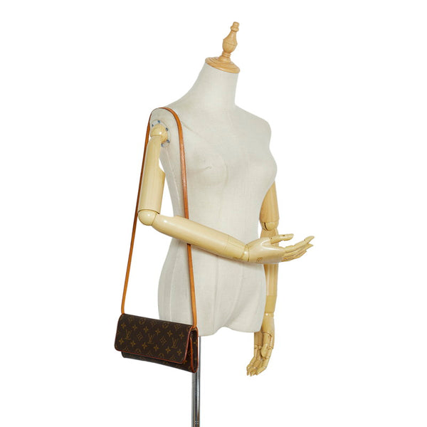 ルイ ヴィトン モノグラム ポシェットツインGM ショルダーバッグ M51852 ブラウン PVC レザー レディース LOUIS VUITTON 【中古】