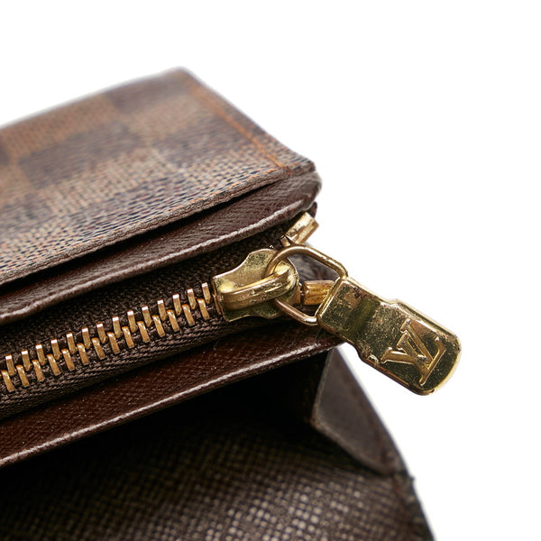 ルイ ヴィトン ダミエ ポルトモネ ビエトレゾール 二つ折り財布 N61730 ブラウン PVC レディース LOUIS VUITTON 【中古】