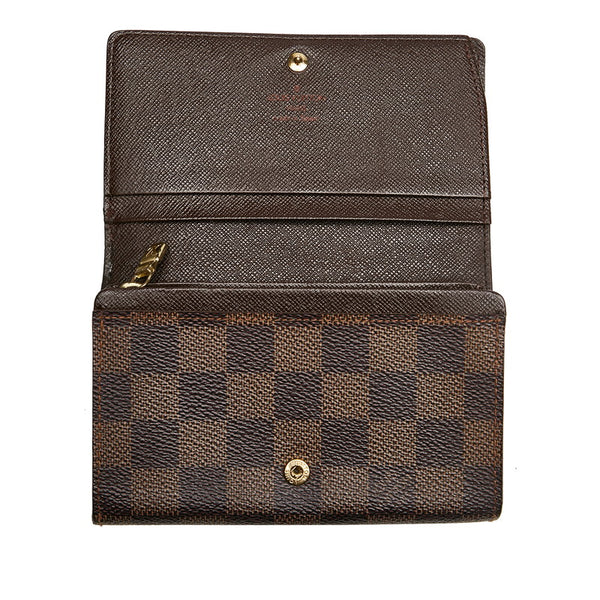 ルイ ヴィトン ダミエ ポルトモネ ビエトレゾール 二つ折り財布 N61730 ブラウン PVC レディース LOUIS VUITTON 【中古】