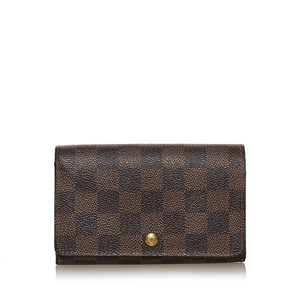ルイ ヴィトン ダミエ ポルトモネ ビエトレゾール 二つ折り財布 N61730 ブラウン PVC レディース LOUIS VUITTON 【中古】