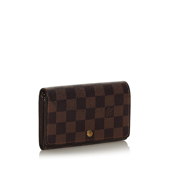 ルイ ヴィトン ダミエ ポルトモネ ビエトレゾール 二つ折り財布 N61730 ブラウン PVC レディース LOUIS VUITTON 【中古】