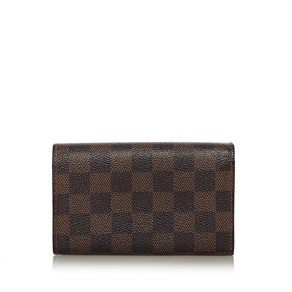 ルイ ヴィトン ダミエ ポルトモネ ビエトレゾール 二つ折り財布 N61730 ブラウン PVC レディース LOUIS VUITTON 【中古】