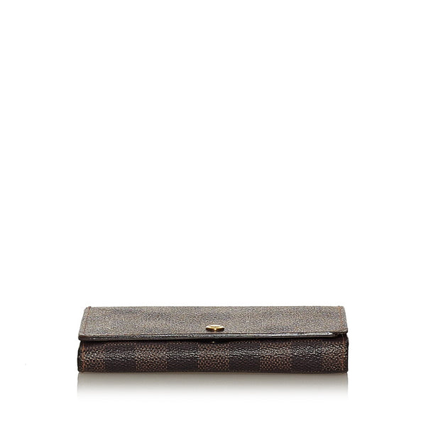 ルイ ヴィトン ダミエ ポルトモネ ビエトレゾール 二つ折り財布 N61730 ブラウン PVC レディース LOUIS VUITTON 【中古】